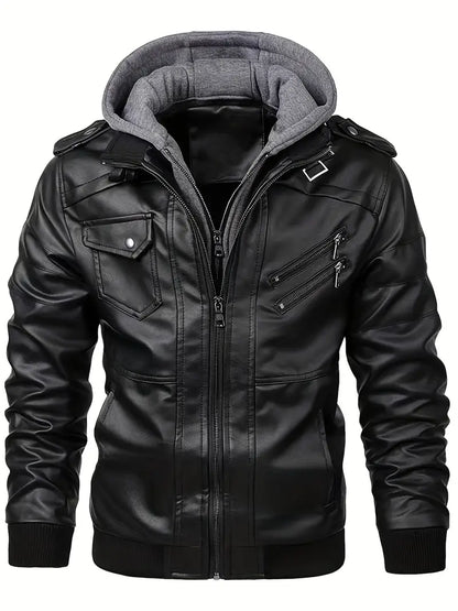 ICEXIA™ Leather Jacket - One Hood for All Your Needs