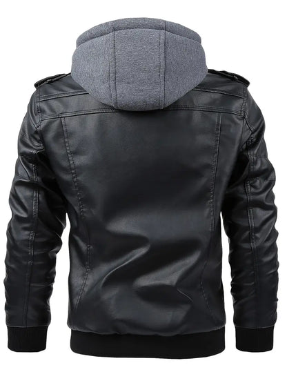 ICEXIA™ Leather Jacket - One Hood for All Your Needs