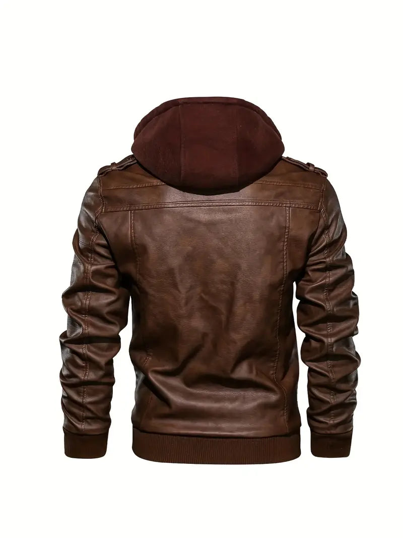 ICEXIA™ Leather Jacket - One Hood for All Your Needs